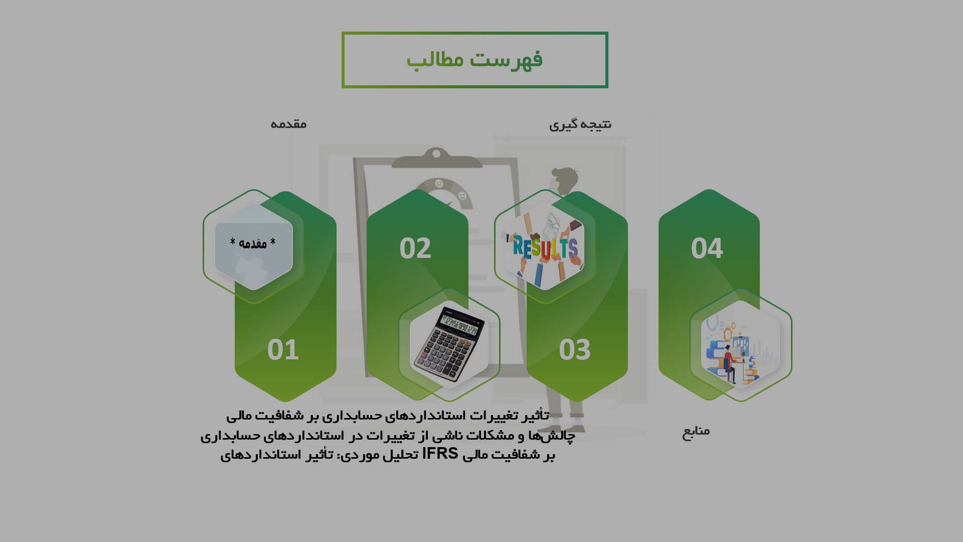 پاورپوینت در مورد تأثیر تغییرات در استانداردهای حسابداری بر شفافیت مالی